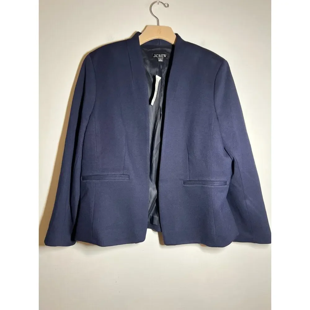 J Crew Women's NWT Navy Blue Going Out Blazer in Stretch Twill Jacket 16